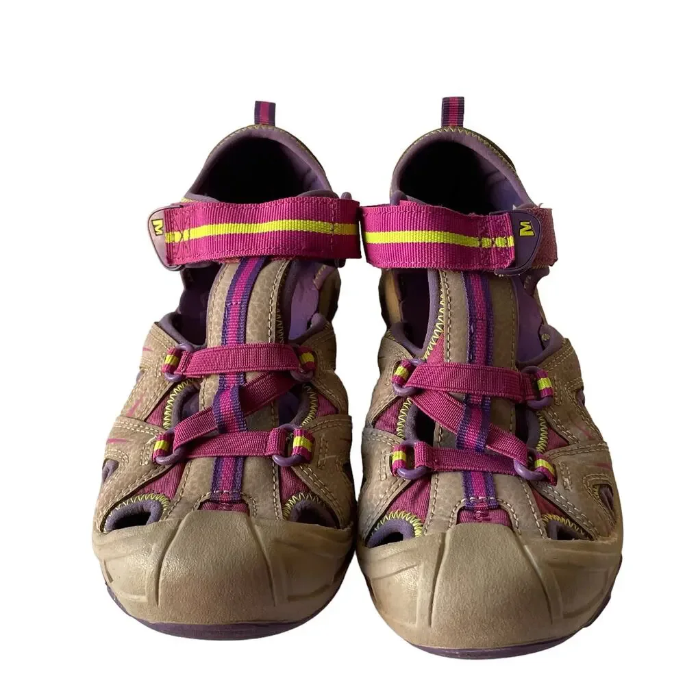 Merrell Tan / Taupe, Pink & Purple Kids Hydro Water Sandals - Size 3M